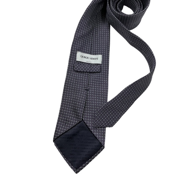 GIORGIO ARMANI XL Purple Geometric Silk LUXURY Tie ITALY - Picture 2 of 4